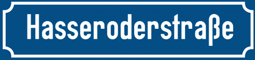Straßenschild Hasseroderstraße zum kostenlosen Download