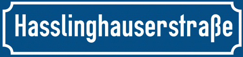 Straßenschild Hasslinghauserstraße
