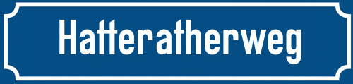 Straßenschild Hatteratherweg zum kostenlosen Download