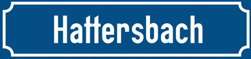 Straßenschild Hattersbach