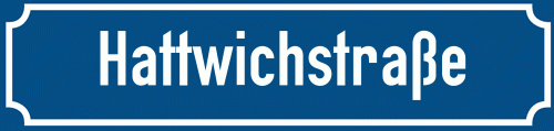 Straßenschild Hattwichstraße zum kostenlosen Download