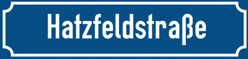 Straßenschild Hatzfeldstraße zum kostenlosen Download