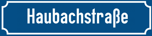 Straßenschild Haubachstraße