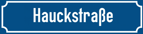Straßenschild Hauckstraße