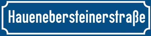 Straßenschild Hauenebersteinerstraße