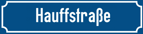 Straßenschild Hauffstraße
