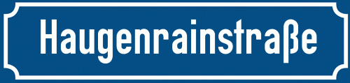Straßenschild Haugenrainstraße