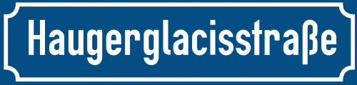 Straßenschild Haugerglacisstraße zum kostenlosen Download