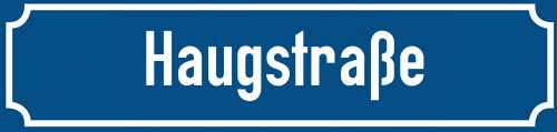 Straßenschild Haugstraße