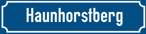 Straßenschild Haunhorstberg