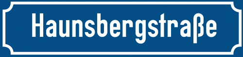 Straßenschild Haunsbergstraße