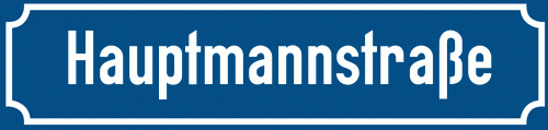 Straßenschild Hauptmannstraße zum kostenlosen Download
