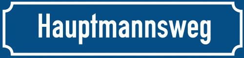 Straßenschild Hauptmannsweg