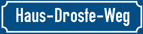 Straßenschild Haus-Droste-Weg