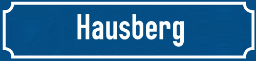 Straßenschild Hausberg