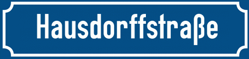 Straßenschild Hausdorffstraße