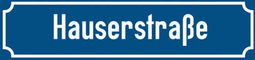 Straßenschild Hauserstraße