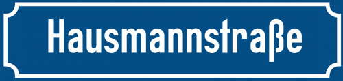 Straßenschild Hausmannstraße zum kostenlosen Download