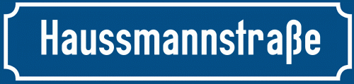 Straßenschild Haussmannstraße