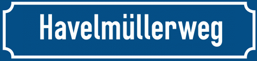 Straßenschild Havelmüllerweg zum kostenlosen Download