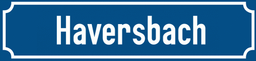 Straßenschild Haversbach zum kostenlosen Download