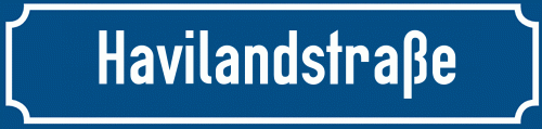Straßenschild Havilandstraße