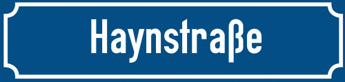 Straßenschild Haynstraße