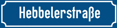 Straßenschild Hebbelerstraße