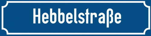 Straßenschild Hebbelstraße zum kostenlosen Download
