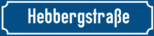Straßenschild Hebbergstraße