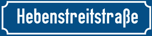 Straßenschild Hebenstreitstraße zum kostenlosen Download