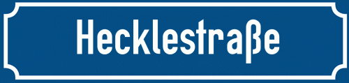 Straßenschild Hecklestraße