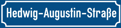 Straßenschild Hedwig-Augustin-Straße