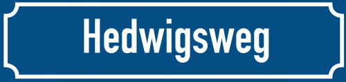 Straßenschild Hedwigsweg