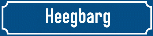 Straßenschild Heegbarg