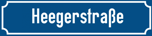 Straßenschild Heegerstraße