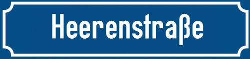 Straßenschild Heerenstraße