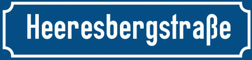 Straßenschild Heeresbergstraße