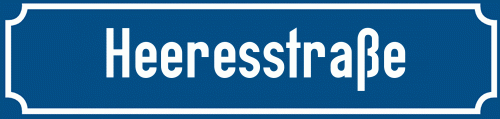 Straßenschild Heeresstraße zum kostenlosen Download