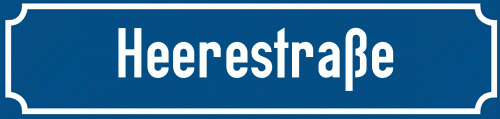 Straßenschild Heerestraße