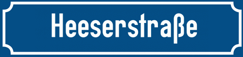 Straßenschild Heeserstraße