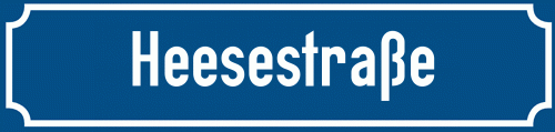 Straßenschild Heesestraße zum kostenlosen Download