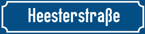 Straßenschild Heesterstraße