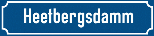 Straßenschild Heetbergsdamm zum kostenlosen Download