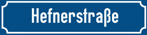 Straßenschild Hefnerstraße