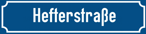 Straßenschild Hefterstraße