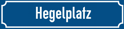 Straßenschild Hegelplatz