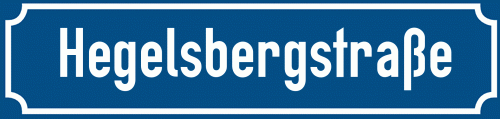 Straßenschild Hegelsbergstraße