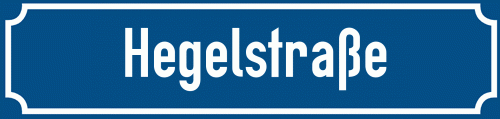Straßenschild Hegelstraße