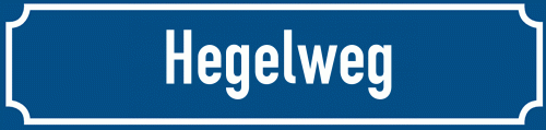Straßenschild Hegelweg